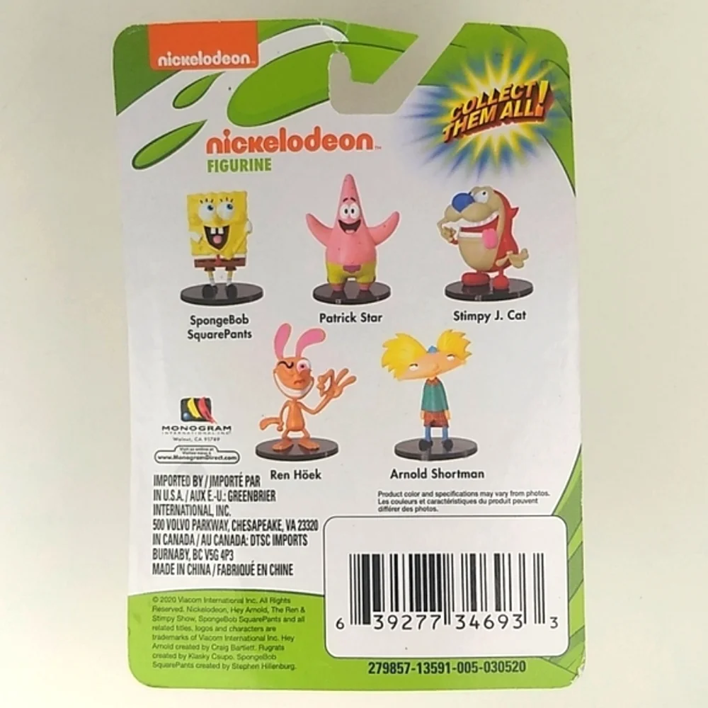 2/$12 Stimpy J Cat Nickelodeon Figurine On Factory Sealed Card
